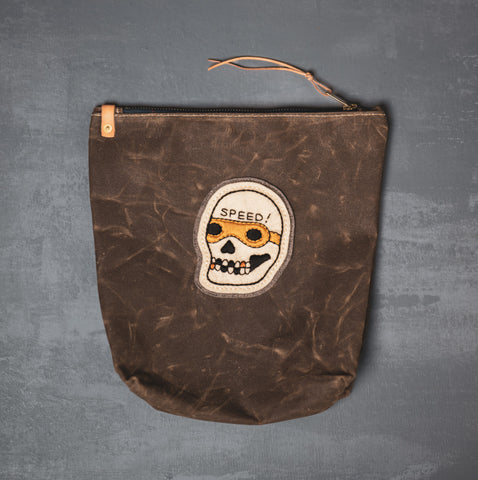 Waxed Cotton Zippered Pouches