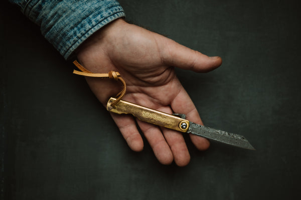 The Higonokami Damascus Blade Knife