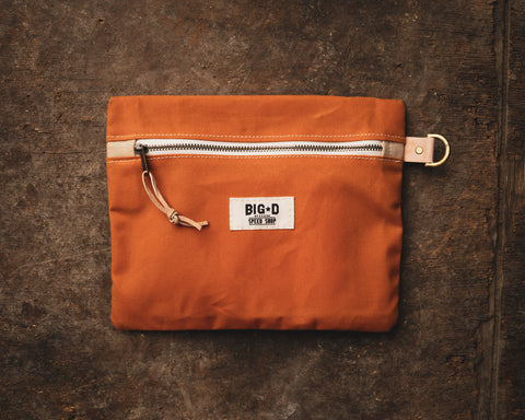 Waxed Cotton Zippered Pouch