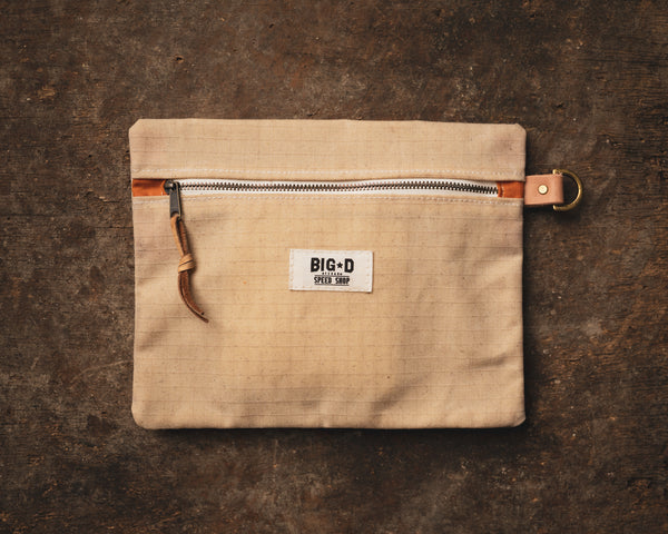 Waxed Cotton Zippered Pouch