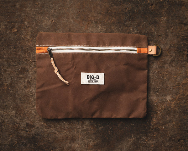 Waxed Cotton Zippered Pouch