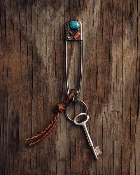 Native American Safety Pin Key Fob